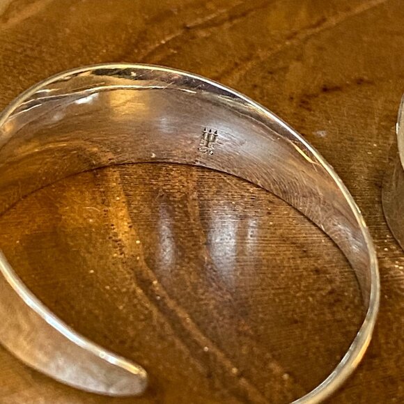 RETIRED James Avery Valle Hoop Earrings, Hammered Sterling Silver - Picture 2 of 3